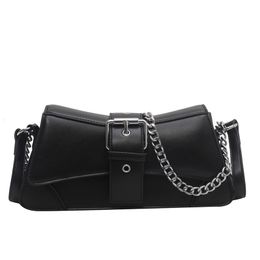 Evening Bags Top Brand Women Chain Shoulder Side Bags Solid Leather Female Handbag And Wallet Vintage Woman Flap Crossbody Sling Bag 230729