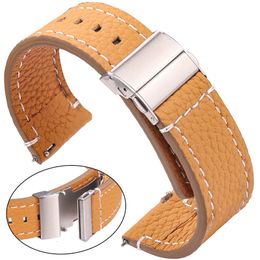 Watch Bands Genuin Leather Watchband For Huawei Watch Strap 18mm 24mm 22mm Women Men Black Brown Soft Cowhide Bracelet 230729