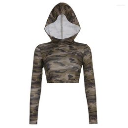 Ethnic Clothing American Street Camouflage Workwear School Bag Buckle Hollow-out Long-Sleeved Coat Women's Slim-Fit Hood Short Top