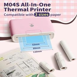 Phomemo M04S Portable Thermal Printer Sticky Note Printer, Label Printer, Support 2/3/4 Inch Printing Width, 300 Dpi