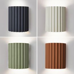 Wall Lamp Nordic LED Light Striped Retro Resin Bedroom Living Room Corridor Aisle Decor Home Sconce Lighting