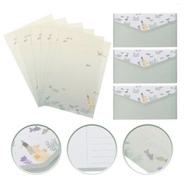 Gift Wrap 4 Sets Invitation Envelop Letter Papers Stationery Envelope Cartoon Envelopes Writing Retro Supplies Wedding Acceptance