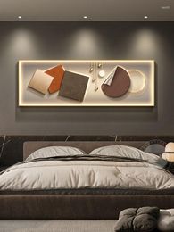 Wall Lamp Modern Art Decorative Bedroom Bedside Painting Simple Strip Hanging Led Living Room Luminous Paint Mural E27
