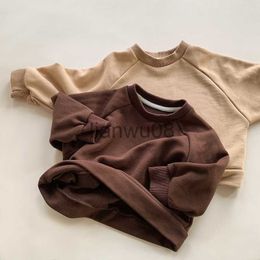 Kids Shirts MILANCEL New Autumn Kids Sweatshirt Children Solid Colour Comfortable Long Sleeved Tshirt Boys Tops x0728