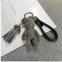 CX-Shirling Cute Bling Full CZ Rhinestones Animal Keychain Car Key Chain Ring Pendant For Bag Charm Gifts332Z