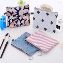 Storage Bags Fashion Women Girl Flower Pattern Sanitary Pad Organiser Purse Napkin Towel Cosmetic Pouch Case Bag