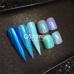 Nail Glitter 05g Blue Mirror Chrome Aurora Powder Neon Mermaid Unicorn Pigment Glitter Gold Orange Chrome Smooth Rubbing for Nail Gel 230729