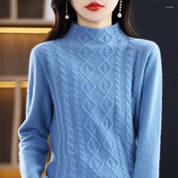 Women's Sweaters Woman's Sweater And Pullover Female Jumper Winter Thick Long Sleeve Half Turtleneck Blouse Wool Knitted Tops Clothing Warm