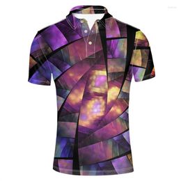 Men's Polos Graphic Optical Illusion 3D PRINTED Polo Shirt For Men Causal Short Sleeve Lapel Designer Clothes Loose Cool Tops Tee