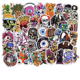 100pcs DIY Sticker Lot Horrible Stickers Posters for Graffiti Skateboard Snowboard Laptop Luggage Motorcycle Bike Home Decal Hallo245z