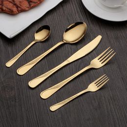 Dinnerware Sets 30/24 PCS Gold Spoon Knife Set Cutlery Wedding Tableware Forks Knives Spoons Silverware Travel Drop