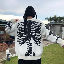 Men's Sweaters Japanese Autumn Skull Round Neck Long Sleeve And Women's Y2k Autumn/Winter Loose Oversize Pullover Fashion Sweater
