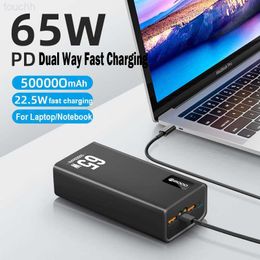 Cell Phone Power Banks Power Bank 50000mAh 65W Type C PD Two-Way Fast Charging Powerbank for iPhone 14 Xiaomi Huawei Samsung Laptop Notebook Tablet Mac L230824