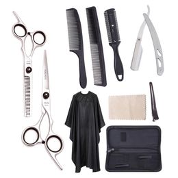 Hair Cutting Scissors Set 6 JP 440C Thinning Shears BarberShop Hairdressing Scissors Razor Professional Hair Scissors Beauty248P