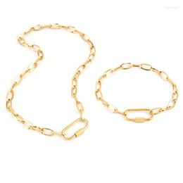 Choker Summer Necklace For Women Stainless Steel Screwed Carabiner Clasp DIY Jewellery Making O Link Chain