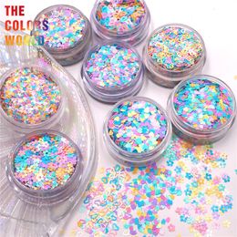 Nail Glitter TCT764 Lovely Kawaii Multicoloured Nails Glitter Solvent Resistant Ultra Thin Glitter Confetti Glass Fabric Leather Makeup DIY 230729