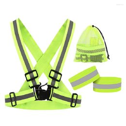 Belts A.dmire Strong-Reflective Vest Running Hiking Cycling Camping High Visibe Safety Convenient Storage Adjustable Security Straps