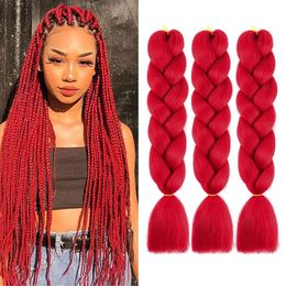Braiding Hair 24inch Jumbo Braiding Hair Extensions High Temperature Synthetic Braiding Hair Pre Stretched Extensions J1