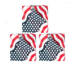 Bandanas 3 PCS Headband Hankerchief Cotton Bandana American Flag Cowboy Square Outdoor Scarf Bike