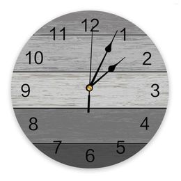 Wall Clocks Vintage Farm Barn Grey Gradient Bedroom Clock Large Modern Kitchen Dinning Round Living Room Watch Home Decor