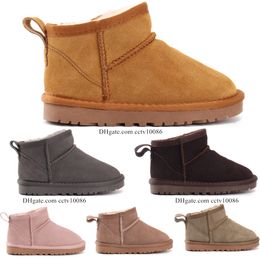 Austrália Crianças Botas de Neve Clássico Criança Sapatos Ugglie Mini Inverno Quente Criança Designer Sapato Australie Meninos Meninas Bota Crianças Botas Cinza Rosa Castanha Tamanho EUR 21-35