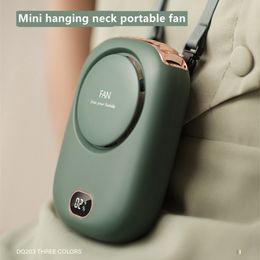 Hängande hals USB -fläkt bärbar mini -fläkt med hållare USB laddningsbar kylning hängande nackbandfläkt för utomhusresor