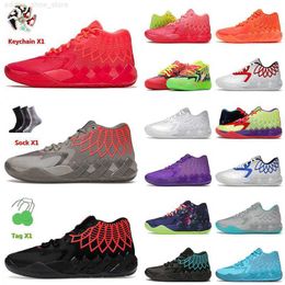 Sapatos de basquete da moda 2022 Og LaMelo Ball Lo UFO Rick and Morty Red All Blue Queen Buzz City MB.01 Men Tênis Trainers Tênis