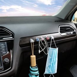 Interior Decorations Bling Heart Charm Car Hooks Multifunctional Colourful Crystal Auto Backseat Hangers Self-adhesive Wall Hangi2030