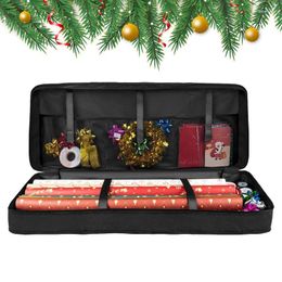 Storage Bags Wrapping Paper Containers Zippered Waterproof Dustproof Gift Wrap Organiser Oxford Cloth For Christmas Bag