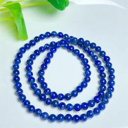 Strand Natural Lapis Lazuli Bracelet Round Beads Women Men Healing Energy Jewelry Lovers Gift 1pcs 5mm