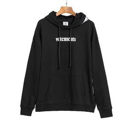 Premium 100% Cotton EU Size Vetements vintage hoodies mens with Red Label Sticker for Men and Women - High Street Streetwear for Autumn and Winter - 75LMR