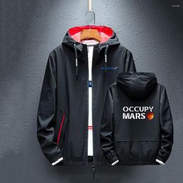 Men's Hoodies 2023 Spring And Autumn SpaceX Printing Hooded Windproof Windbreaker Casual High Quality Zipper Jacket Coats