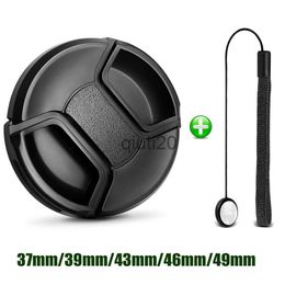 Lens Caps Camera Lens Cap Protection Cover 37MM 39MM 43MM 46MM 49MM with Anti-lost Rope Factory Price for Nikon Sony Accessories x0729