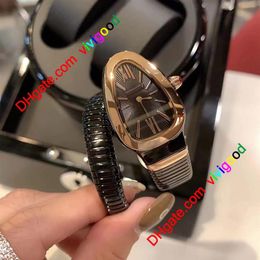 Luxury lady Bracelet Women Watch gold snake Wristwatches Top brand diamond Stainless Steel band Womens Watches for ladies Christma263w