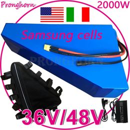 Original 36V 48V 13Ah 15Ah 18Ah 20Ah 22AH 25Ah 30Ah 35Ah 1000W 1500W 2000W Electric Bike Triangle Lithium Battery with Bag+Charger