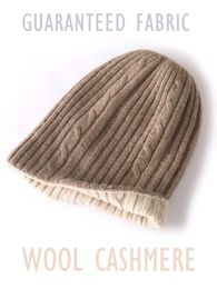 Beanie Skull Caps Sale Cashmere Fashion Double Layer Cable Knit Reversible Unisex Beanies Wool Blend Bonnet Warm Hat Cosy Outdoor Casual 230729