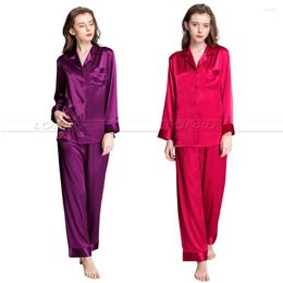 Women's Sleepwear Womens Silk Satin Pajamas Set Pajama Pyjamas PJS Loungewear S M L XL 2XL 3XL Plus Size