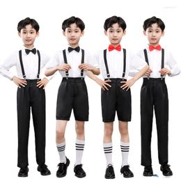 Clothing Sets Children's Choir Performance Suit Boys' Strap Set Graduation Po Primary School Student Group