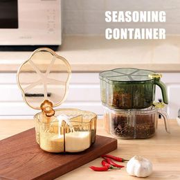 Storage Bottles Seasoning Box Container For Spices With 5 Grids Multi Use Portable Anti Slip Condiments Kitchen Food