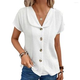 Women's Blouses Fashionable Single Breasted Blouse Trendy Top Elegant Lapel Collar Cardigan Style Comfortable Solid Colour For Ladies