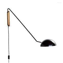 Wall Lamp Nordic Minimalist Adjustable Long Arm American Style Ideal For Living Room Bedroom Bedside Study Modern Reading