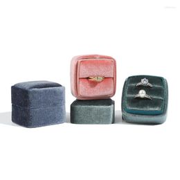 Jewellery Pouches 1pcs Cross Border Velvet Ring Box Round Corner Pendant Earring Packaging In Stock