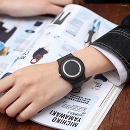 Wristwatches Creative Concept Watch Fashion Couple Watches Minimalist Sport Unisex Leather Strap Wrist Men Women Students
