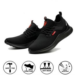 Safety Shoes Summer Steel Toe Work Shoes Men Puncture Proof Safety Shoes Man Light Industrial Casual Shoes Male Workplace Safety Work Boots 230729