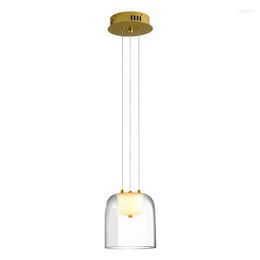 Pendant Lamps Glass Cover Cord Led Kitchen Light Suspension Luminaire Modern Nordic Hanging Lighting Dining Room Bar Cafe Lamp