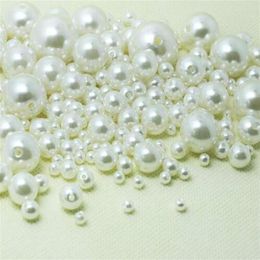 1000pcs lot Ivory ABS Faux Pearl Beads Spacer Loose Beads 4mm 8mm 10mm 12mm Jewerly Accessorie for DIY Making207P