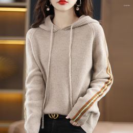 Women's Sweaters M-XL Pullover Wool Cashmere Sweater Casual Warm Ladies Knitting Long Sleeve Pure Hooded Autumn And Winter