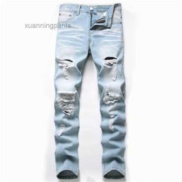 Autumn New Fashion Retro Hole Jeans Men Pants Cotton Denim Trouser Male High Quality Dropshipping 3VQ5