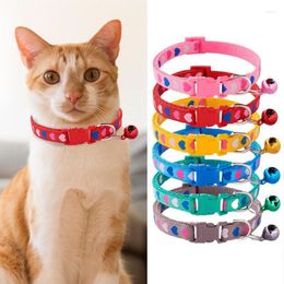 Dog Collars Pet For Dogs Adjustable Portable Pets Charm Necklace Collar Colourful Cats Neck Collers With Bells