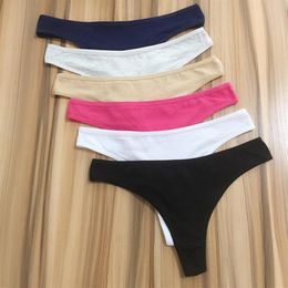 Women's Panties 12 PCS Ladies Plus Size Women Sexy G-String Lingerie Femme Woman Thongs T-Back Female Underwear Cotton Panty 214D